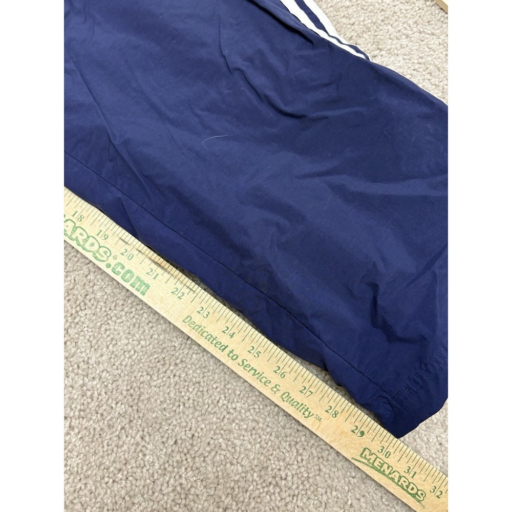VTG Y2K Adidas Lined Baggy Blue 3 Stripe Track Pants Drawstrings Size XL - Picture 6 of 9